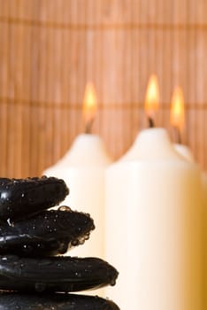 stack of hot stones for lastone massage