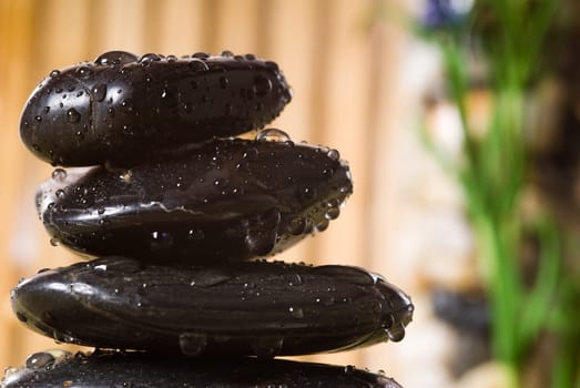 stack of hot stones for lastone massage