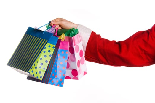 santa clause handing over some nice gifts