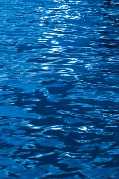 blue water texture with some reflections of the sun