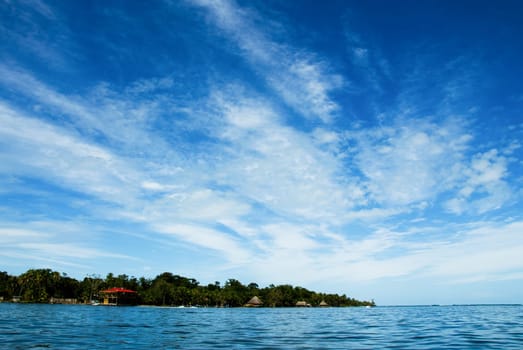 in the carribean sea view of an island