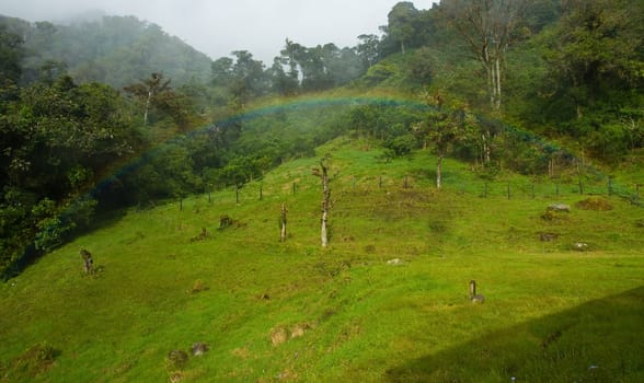 this is a rainbow in the rain forest of Panama
