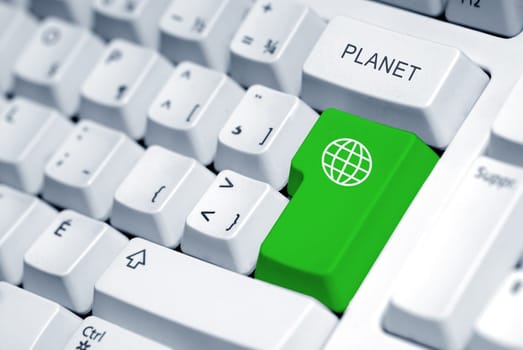 green enviro button on the keyboard computer