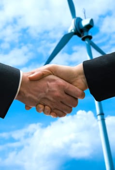 alternative energy deal with a hand shake