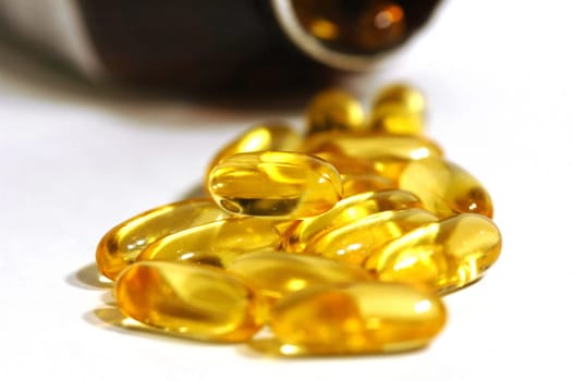 bottle of yellow pills for medical use