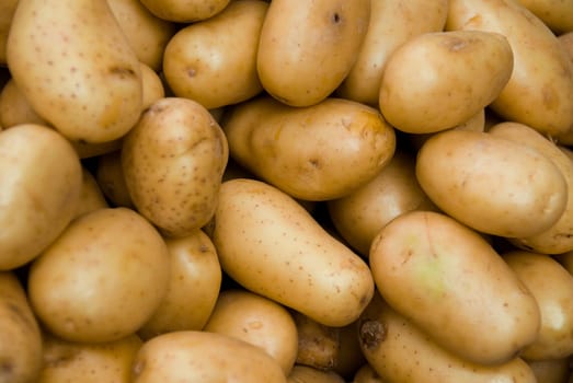 fresh potatoes yellow at a farmers market