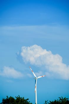 clean energy white wind turbine in europe