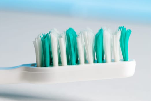 macro of a toothbrush