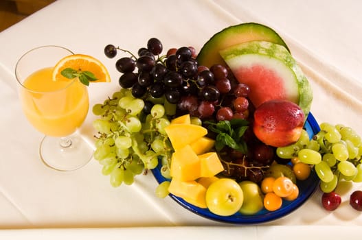 Fruits at breakfast for healthy eating and nutrition