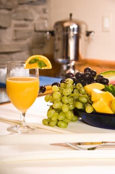 Fruits at breakfast for healthy eating and nutrition