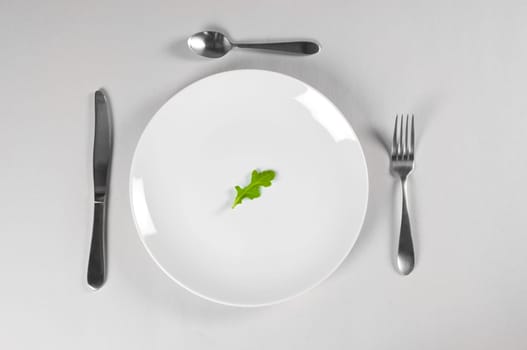 White Plate and Diet with nutrition and hunger