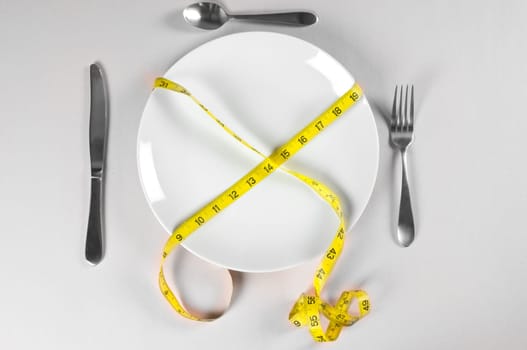 White Plate and Diet with nutrition and hunger