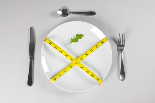 White Plate and Diet with nutrition and hunger