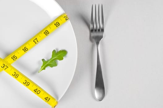 White Plate and Diet with nutrition and hunger