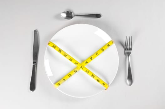 White Plate and Diet with nutrition and hunger