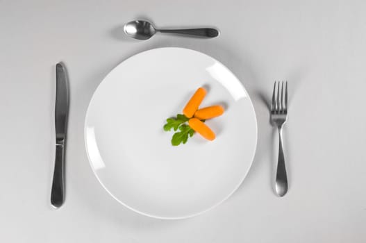 White Plate and Diet with nutrition and hunger