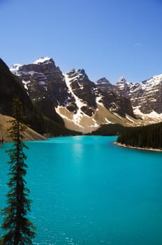 blue lake and some mountain in canada