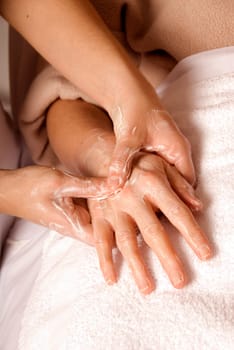hand cream massage at a local spa