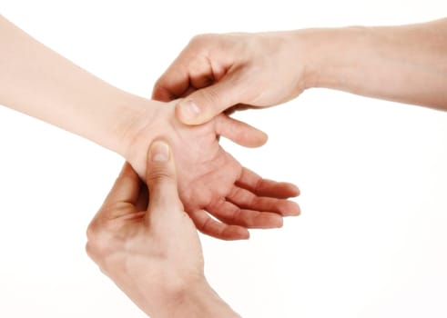 woman getting a nice hand massage in a spa