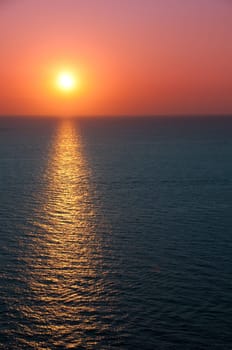 Sunset colors over the ocean sea sunrise