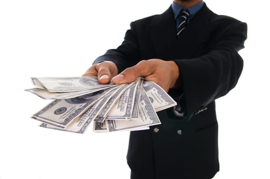 business man with some nice cash money to give