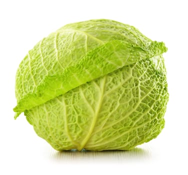 Fresh cabbage isolated on white