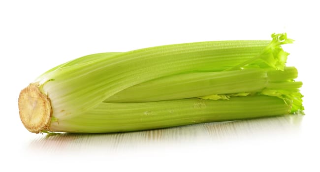 Fresh celery isolated on white