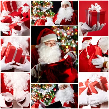 Christmas theme: Santa Claus and presents