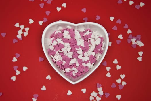 Sugar hearts in shell