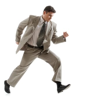 Photo of angry businessman going to subordinate person