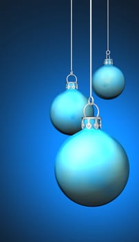 Cyan Blue Christmas Baubles Background 09