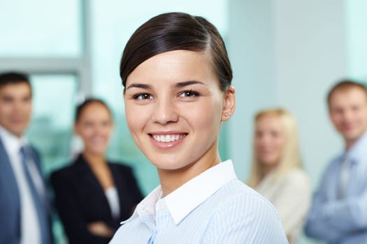 Portrait of young beautiful businesswoman