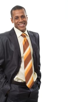 Portrait of successful professional wearing black suit and smiling