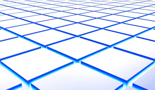 3D Structure - Cuboid Blue Silver