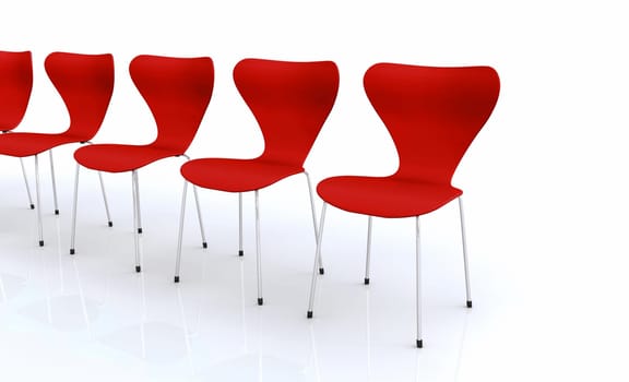 Designer Chair Row - Red 2