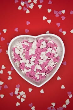 Sugar hearts in shell