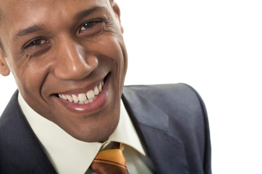 Face of happy Afro American businessman looking at camera with smile