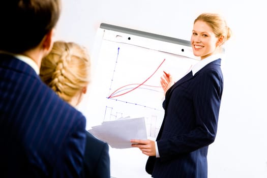 Portrait of successful professional showing a business project