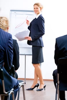Portrait of successful specialist demonstrating a business project