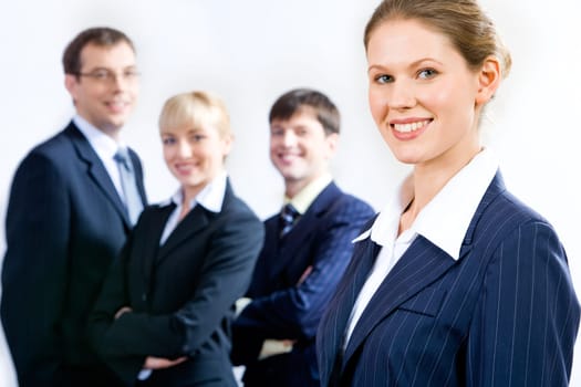 Portrait of the best professional on the background of  business team