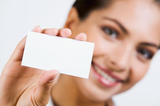 Close-up of  professionals white business card