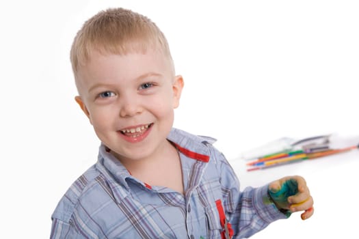 Face of happy child looking at camera with smile