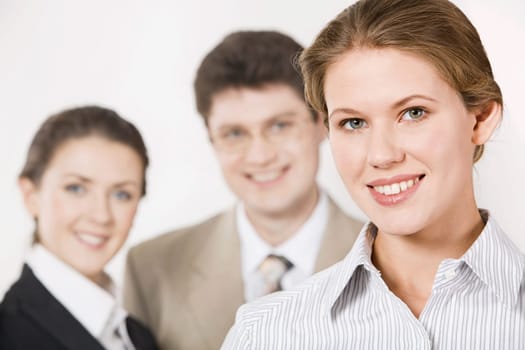 Portrait of confident business woman with beautiful smile