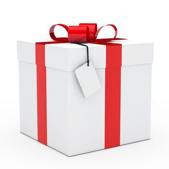 christmas white gift box red ribbon signboard