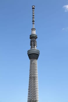 Toyko, Japan - May 12, 2012: The world&#039 s tallest free-standing broadcasting tower. The tower opened to the public on May 22 2012.