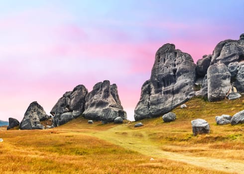 The Castle hill. Southern Alps. Arthurs Pass. New Zealand