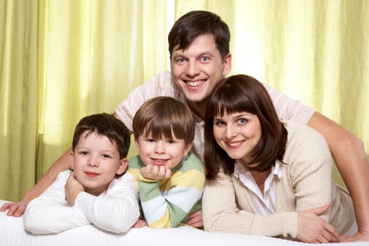 Portrait of a happy family of four
