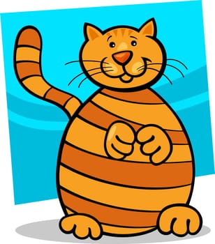 cartoon illustration of cute yellow tabby cat