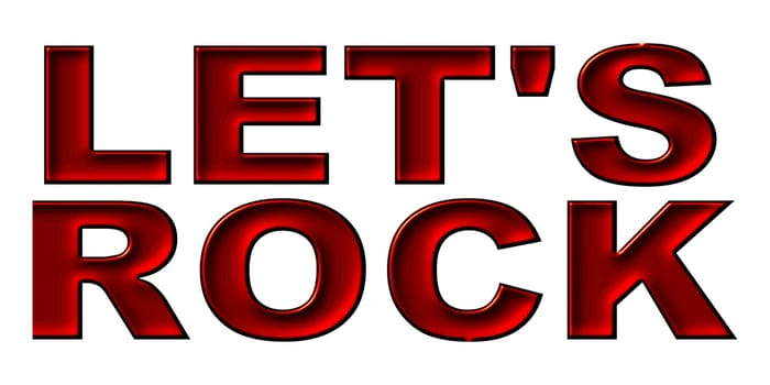 Illustration for your concerts and website with big, black letters LET'S ROCK