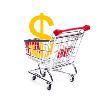 Financial concepts: buy (exchange) Dollar currency, Consumer price index (CPI), consumption tax, interest rate, inflation.
